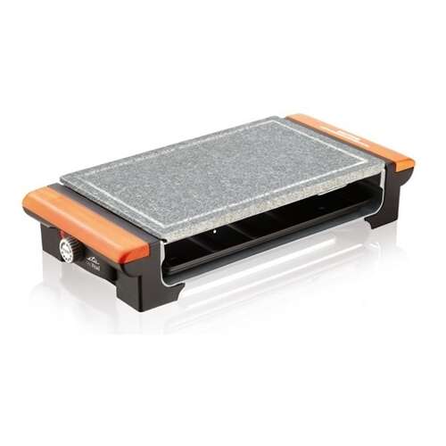 Eta 116290000 Tischgrill mit Steinplatte, schwarz-silber