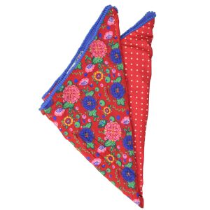Virágos Lány Sál - Piros-Kék - 80x80 cm 126752608 - Gyerek sál