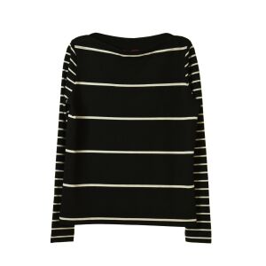 s.Oliver black and white striped women's sweater, back view - Women's Sweater