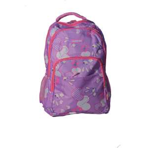 Nagyméretű hátizsák, iskolatáska, 4 cipzáras rekesz, lila, nyuszis minta 66029780 Iskolatáskák