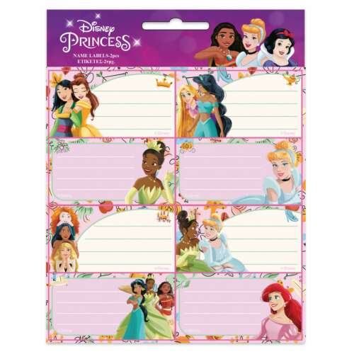 Disney Princess Name Labels, 16 pack of labels featuring different Disney Princesses, perfect for school supplies