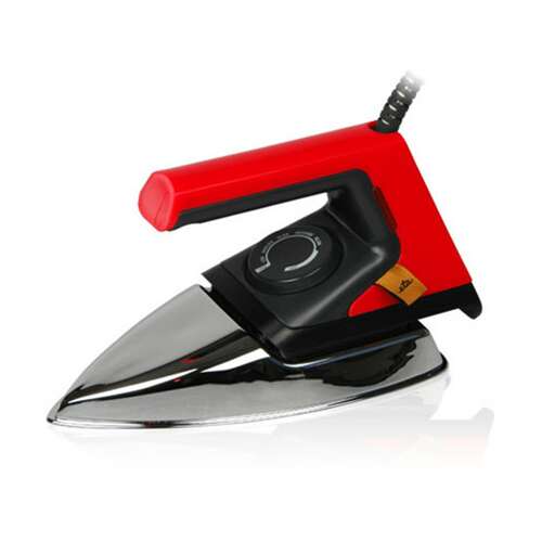 Eta 724690000 dry iron with stainless steel soleplate, red and black color