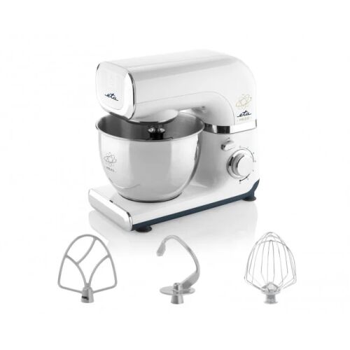 ETA Mezo Smart stand mixer with attachments, angled view