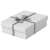 Esselte Home white gift storage box with geometric pattern, tied with a ribbon