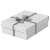 Esselte Home white gift storage box with geometric pattern, tied with a ribbon