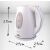 Adler AD1207 white electric kettle dimensions infographic.