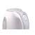 Close-up of Adler AD1207 electric kettle, white, handle and lid