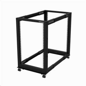 StarTech.com 18U-s rack szerver szekrény keret, fekete, görgős - Startech