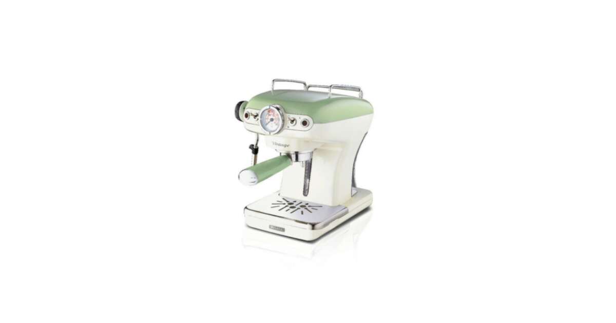 Ariete 1389.GR Vintage Espresso Coffee Maker white green Pepita