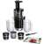 Bosch slow juicer MESM731M with 3 filters, 2 jugs, cleaning brush, and recipe book