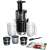 Bosch MESM731M slow juicer with 3 filters, 2 jugs, cleaning brush, and recipe book