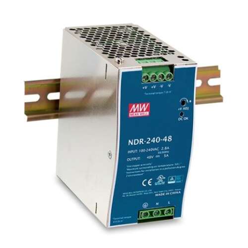 Mean Well NDR-240-48 DIN sínre szerelhető tápegység, 240W, 48V, 5A