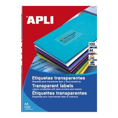 Etichetă APLI 210x297 mm, poliester, rezistentă la intemperii, mată, 100 de etichete (LCA11919)