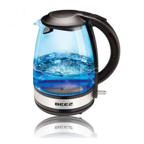 Elektryczny czajnik szklany Beez WK-300 z niebieskim podświetleniem LED, pojemność 1,7 litra