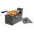 Bestron AF357B deep fryer with food in the basket and lid open