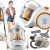 Hyundai VC009 bagless vacuum cleaner collage with accessories and model