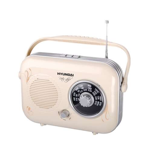 Hyundai PR100B Retro AM/FM Radio with Telescopic Antenna