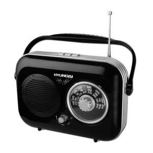 Rádio Hyundai PR100 v retro štýle, čierne, predný pohľad - Rádia