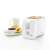 Somogyi Elektronic HGKP01 2-slice toaster, white, with toast and jam on a plate