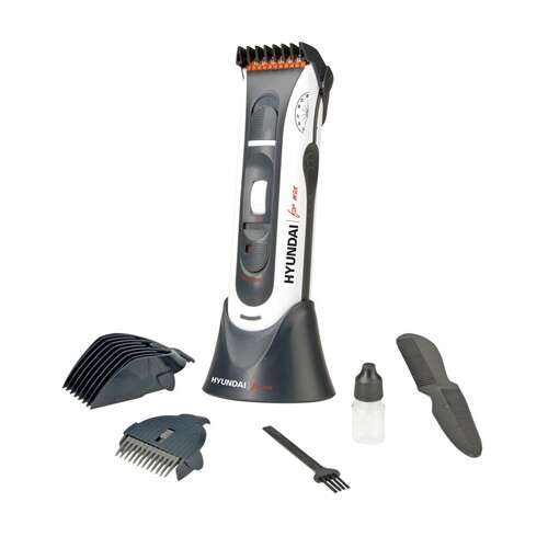 Hyundai HC103 strihací strojček s príslušenstvom, vrátane hrebeňov, čistiacej kefy, oleja a nabíjacej stanice