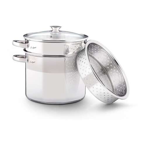 Lamart LT1067 Oală pentru paste din oțel inoxidabil de 6L cu abur și capac