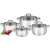 Lamart 8 részes rozsdamentes acél edénykészlet üveg fedőkkel, zöldségekkel
