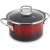 Lamart 1.8L Red and Black Enamel Pot with Glass Lid