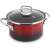 Lamart 5.5L Red and Black Enamel Pot with Glass Lid