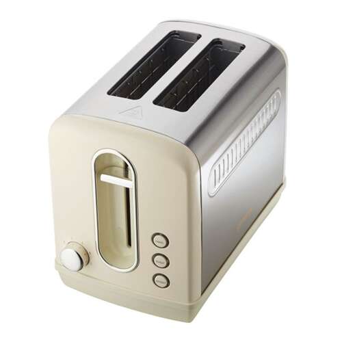 Gorenje T1100CLI 2-slice toaster in beige with stainless steel accents