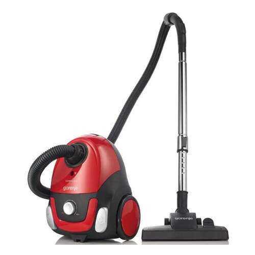 Gorenje VCEB11CXRII red vacuum cleaner with telescopic tube and floor nozzle