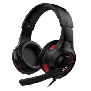 Genius HS-G600V Gaming Headset, black and red, angled view - Gaming headset