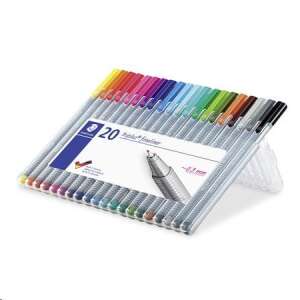 Staedtler Triplus Fineliner 0.3mm 20 Colors Set, assorted colors, fine point pens, drawing pens, art supplies, stationery - Pen & Pencil