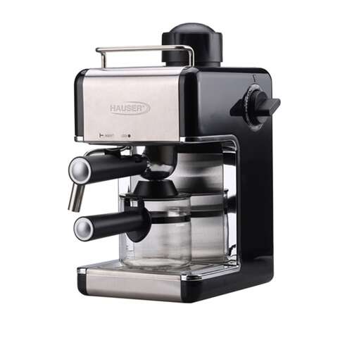 Hauser CE929B Espresso Coffee Maker, Black and Silver