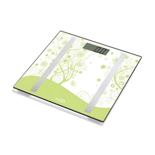 Hauser DPS407G zelená digitálna váha na zloženie tela s kvetinovým vzorom