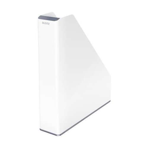 Leitz WOW magazine file, white, A4 size, for organizing magazines, documents, and folders