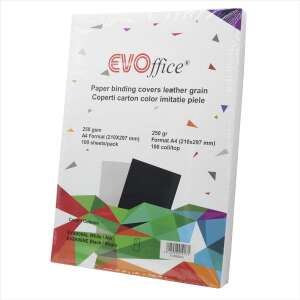 Evooffice A4 papírkötő borítók, bőrhatású, fehér, 250 g/m2, 100 lap - Iratfűző kellék
