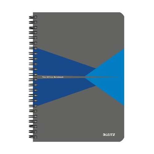Leitz spirálfüzet, A5, kockás, 90 lap, "Office", szürke-kék (E44980035) 66092769