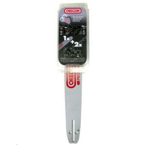 Oregon 561601 chainsaw guide bar with 3/8p-1.3mm 52-link chain and 2x 91VXL chains - Garden
