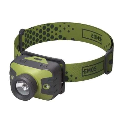 EMOS CREE LED Headlamp 330lm, green and black head torch