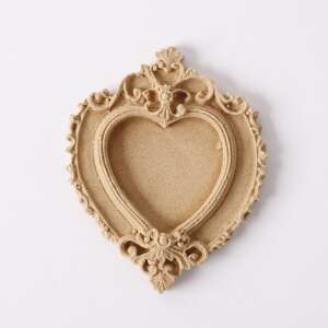 Fa Díszítőelem - Szív - Hőre Lágyuló - 6x5cm