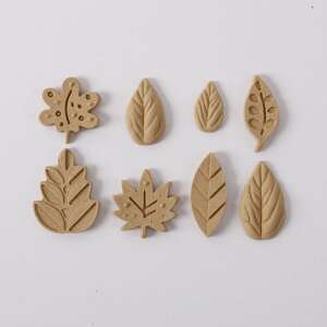 Fa Díszítőelemek - Falevél Szett - 8 db