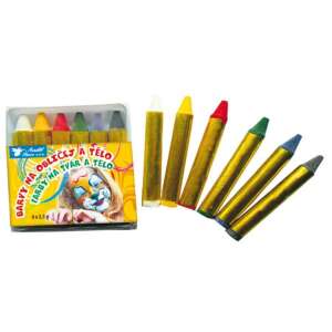 Centropen arcfesték kréta, 6 szín, 2,5g-os, alapszínek, 6-os készlet - Arcfesték