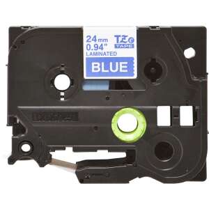 Brother TZe-555 laminated label tape, 24mm wide, blue on white - Brother Label Maker and Tape