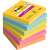 Post-it Super Sticky Notes Carnival 76x76mm 90 sheets 4+2 pack assorted colors