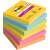 Post-it Super Sticky Notes Carnival 76x76mm 90 sheets 4+2 pack assorted colors
