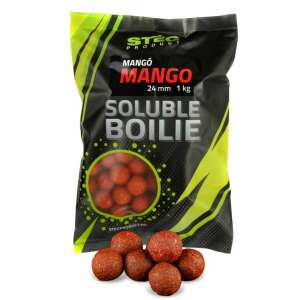 Stée Product Mango Soluble Boilie 24mm 1kg, oldódó bojli, ponty csalik, ponty horgászat, mangó ízű - Etetőanyag