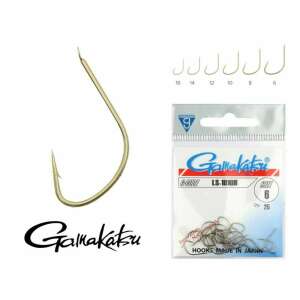 Gamakatsu LS-1810B #14 horgászhorog, bronz, szakállas, öblös lapkás, rövid szárú, önbevágó - Horgász horog