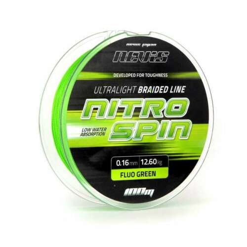 Nevis Nitro Spin 100m 0,16mm Fluo Zöld Fonott Zsinór - Fonott zsinór