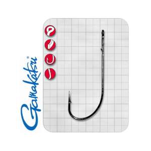 Gamakatsu Worm-36 #2/0 horgászhorog, fekete, szakállas, füles - Horgász horog