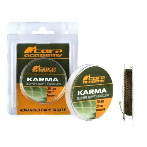 Carp Academy Karma Hooklink - Barna Camo - 20m - 25lbs 80523683 - Fonott előkezsinór